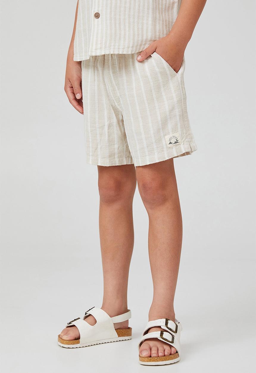 Cotton On - Los cabos short - rainy day / vanilla stripe