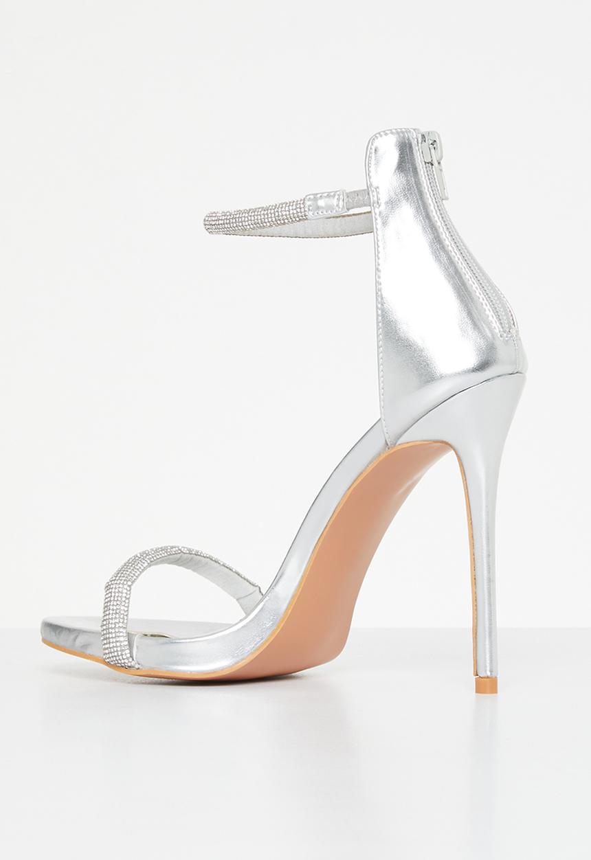 MILLA - Ryder ankle strap heel - silver