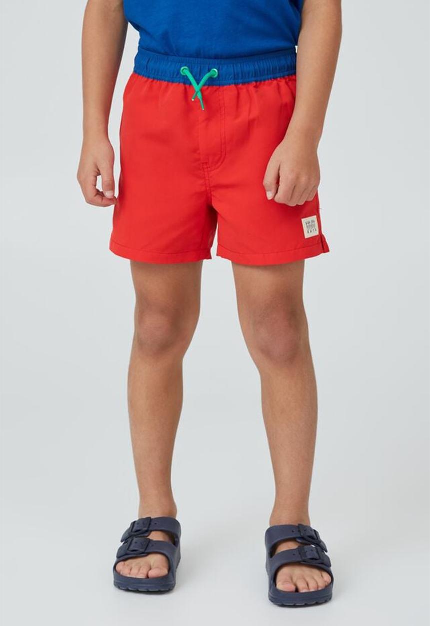 Cotton On - Bailey board short - flame red/blue punch wb