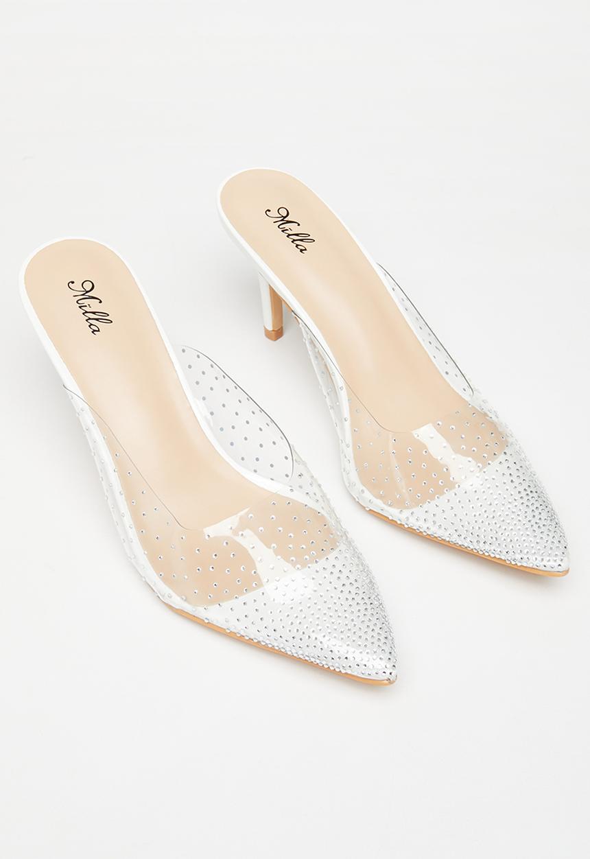 MILLA - Scarlet vinyl mule - clear