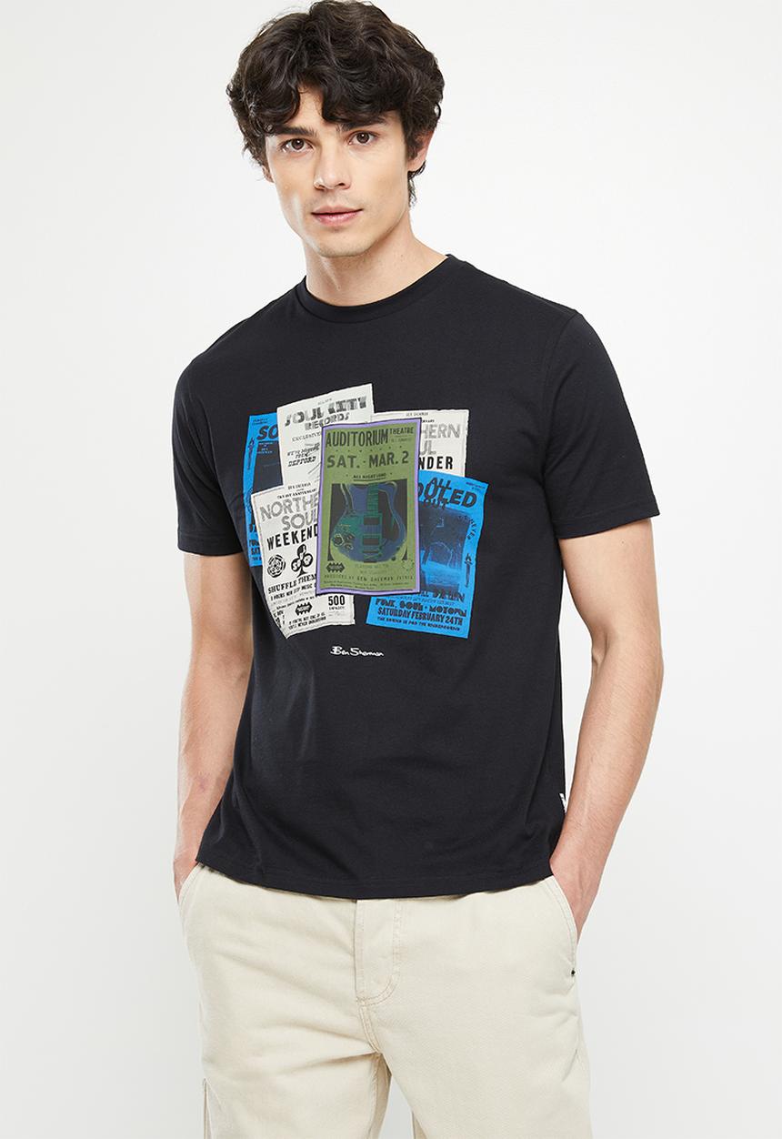 Ben Sherman - Poster guitar tee shirt - black
