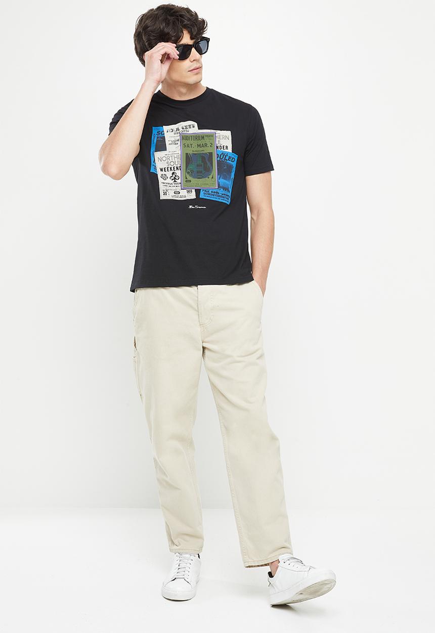 Ben Sherman - Poster guitar tee shirt - black