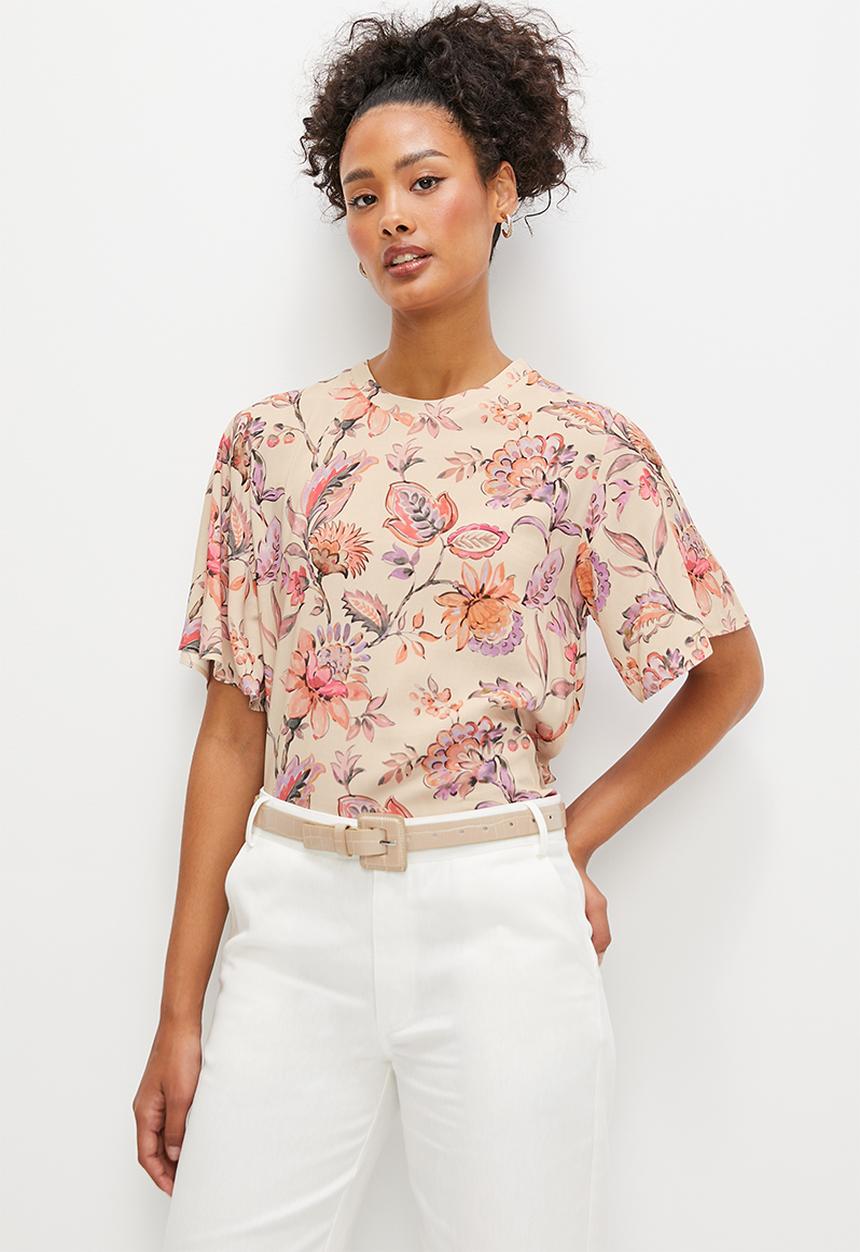 edit - Femme woven tee-  ornate floral