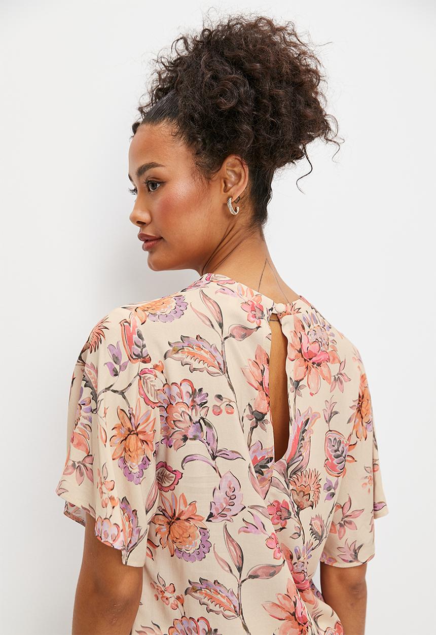 edit - Femme woven tee-  ornate floral