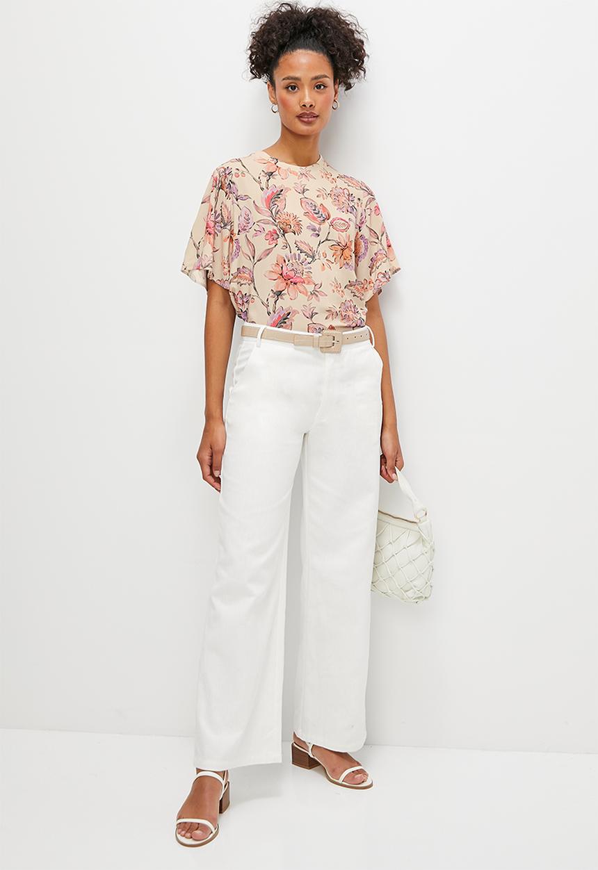 edit - Femme woven tee-  ornate floral