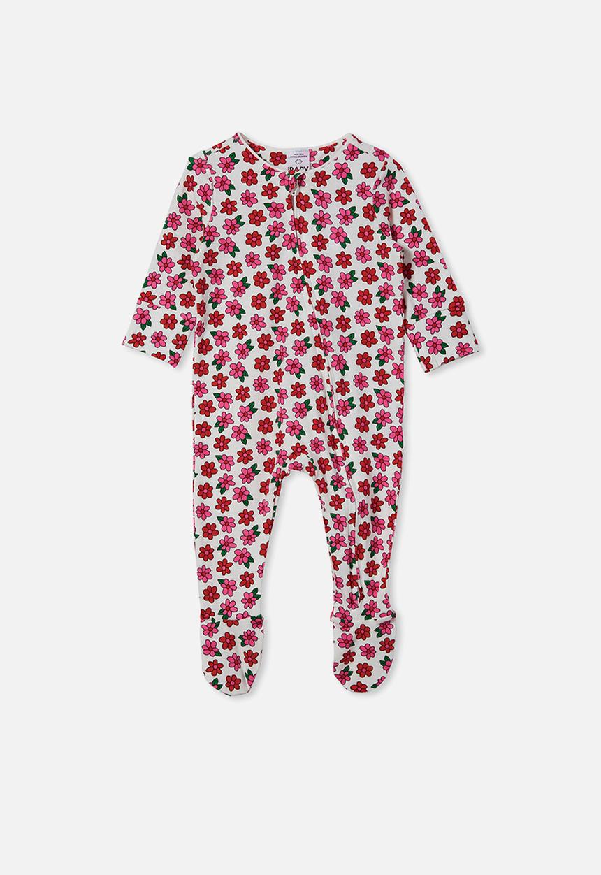 Cotton On - The long sleeve zip romper - vanilla/kris floral