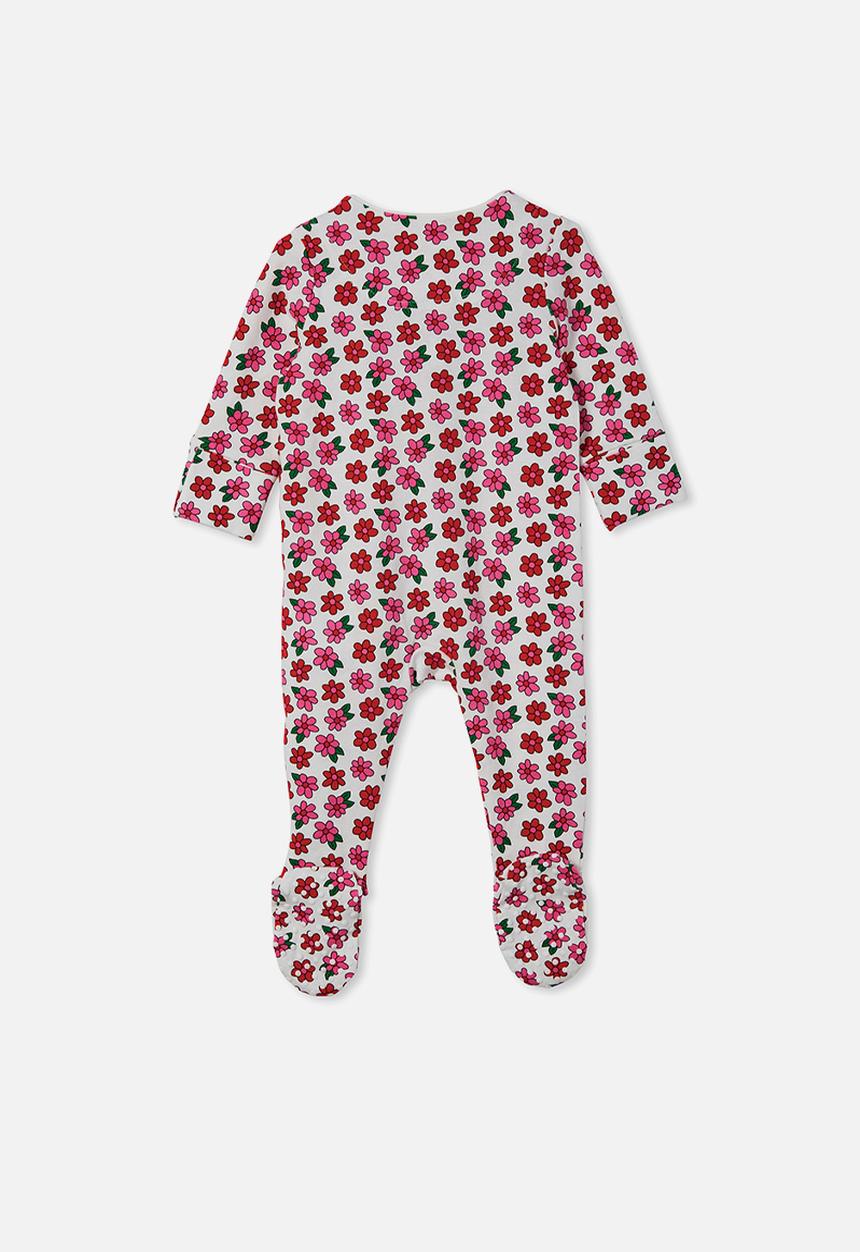 Cotton On - The long sleeve zip romper - vanilla/kris floral