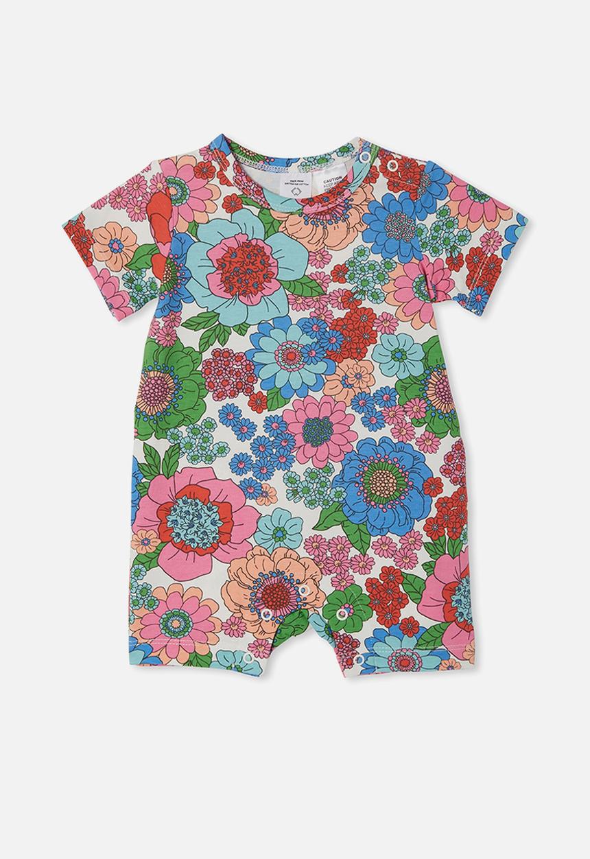 Cotton On - The short sleeve romper - vanilla/lexie floral