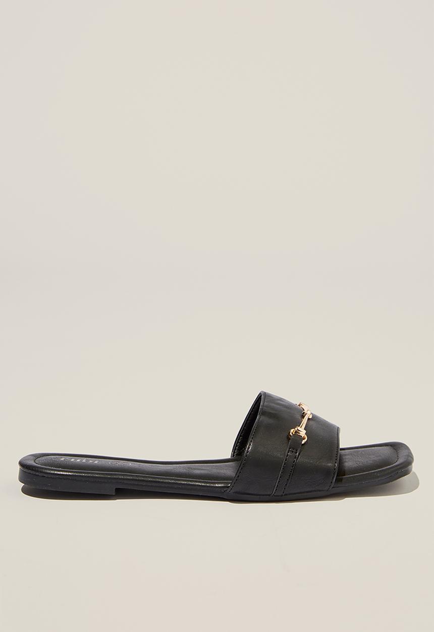 Cotton On - Ella single vamp slide - black 