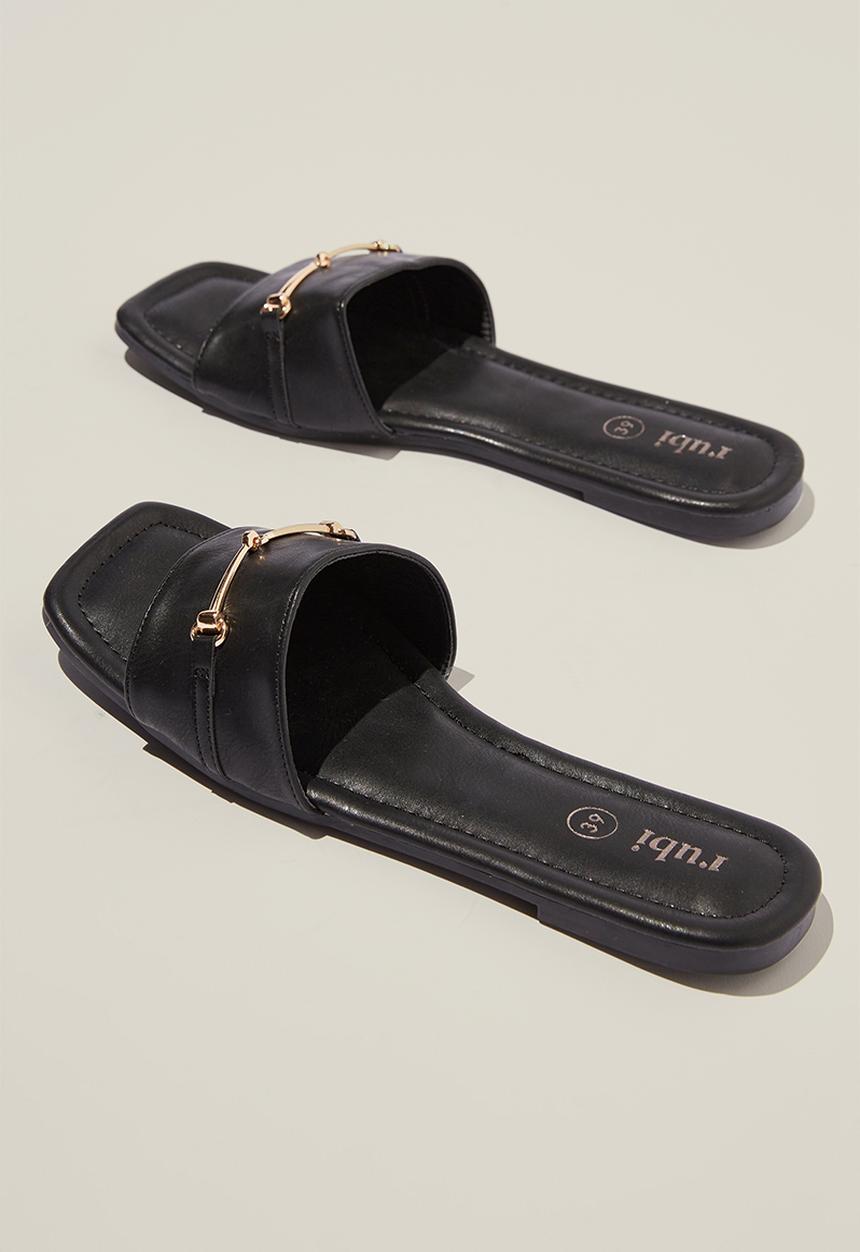 Cotton On - Ella single vamp slide - black 