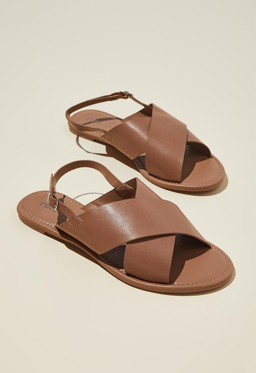 Cotton On - Morgan xover sandal - cool brown pu