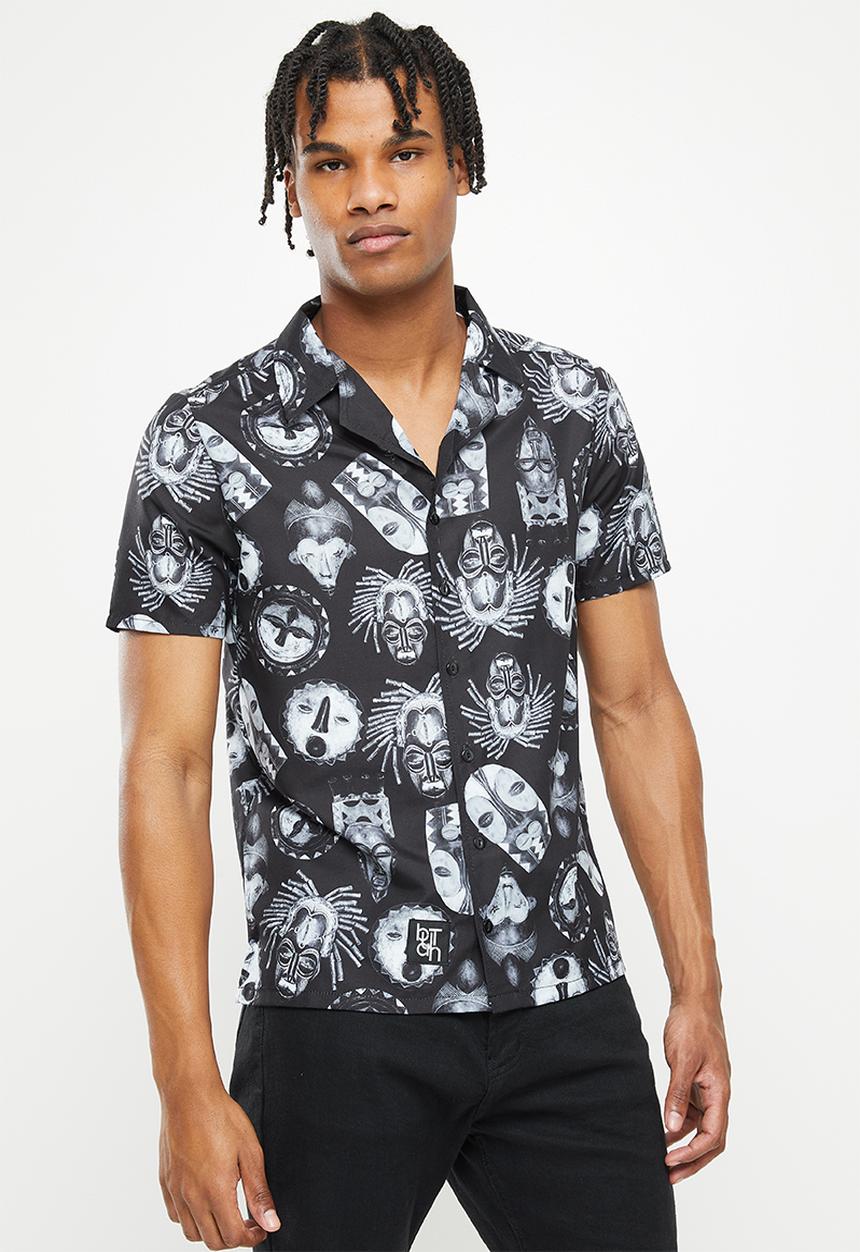 Butan - Aluta mask - rituals - short sleeve shirt - black