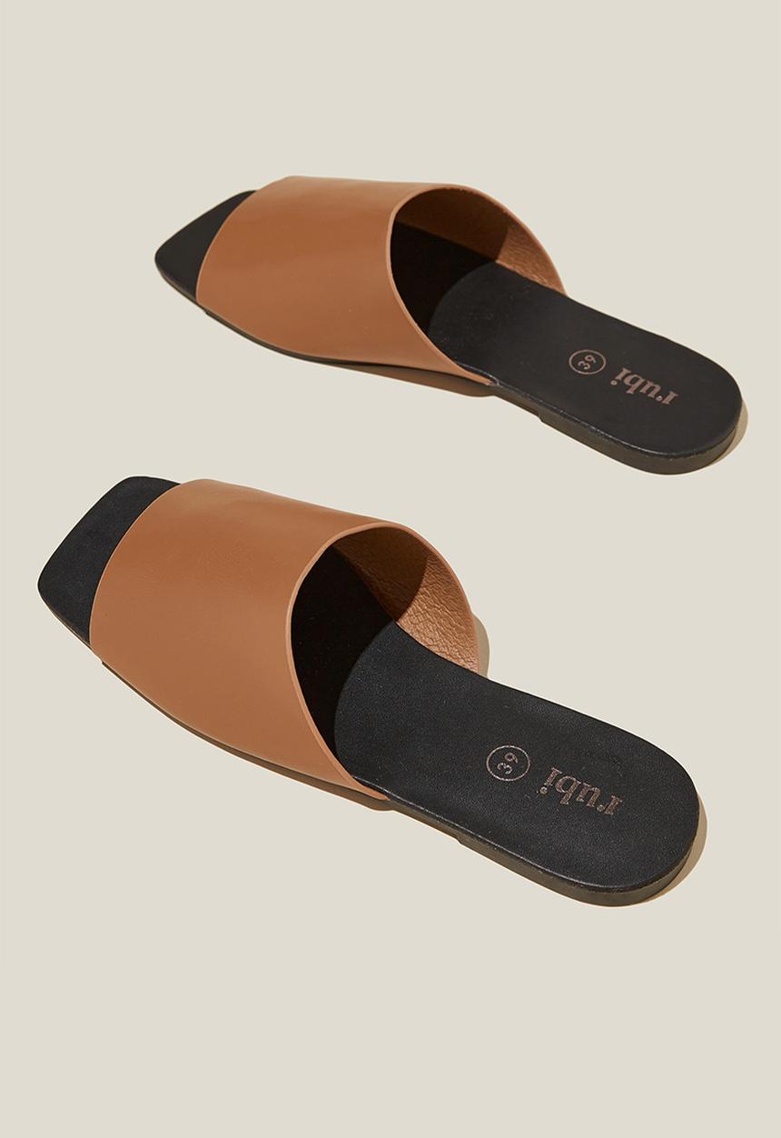 Cotton On - Selena single vamp slide - tan pu