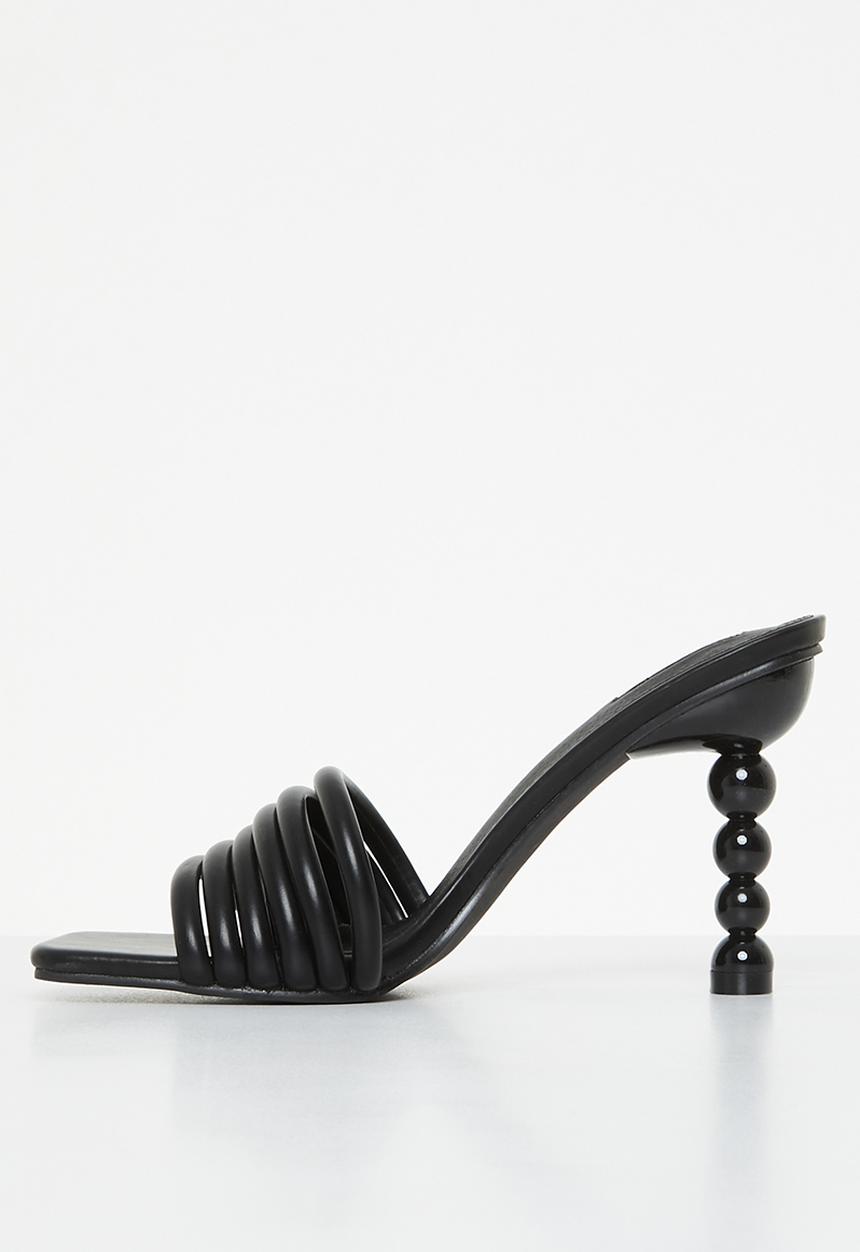 Plum - Vicky square toe mule heel - black