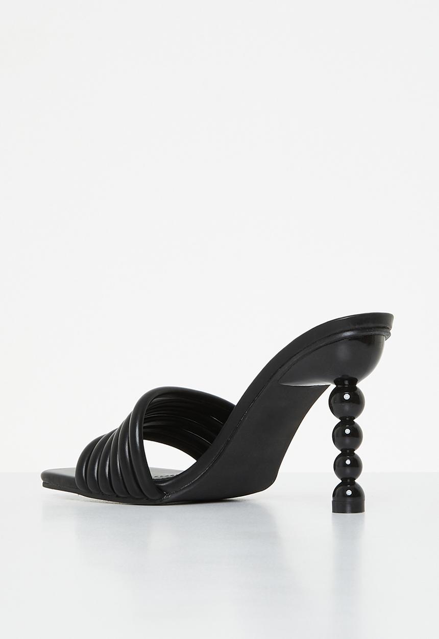 Plum - Vicky square toe mule heel - black