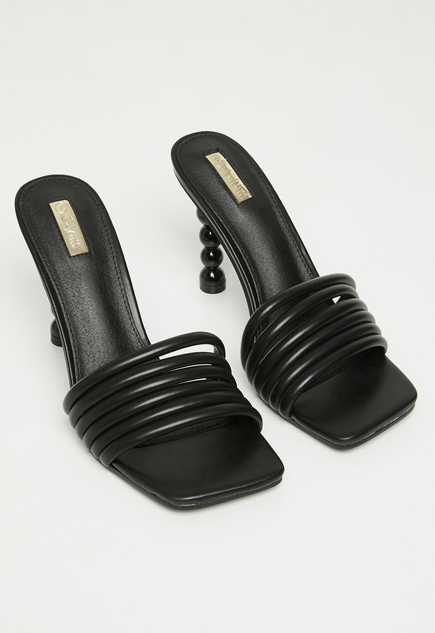 Plum - Vicky square toe mule heel - black