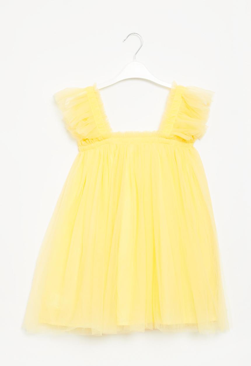 Pop Candy - Girls mesh dress - yellow