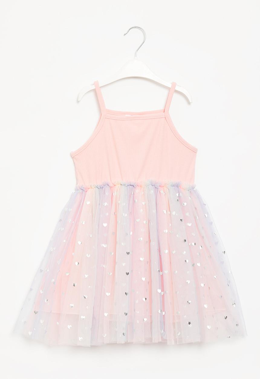 Pop Candy - Girls combo fabric dress - pink