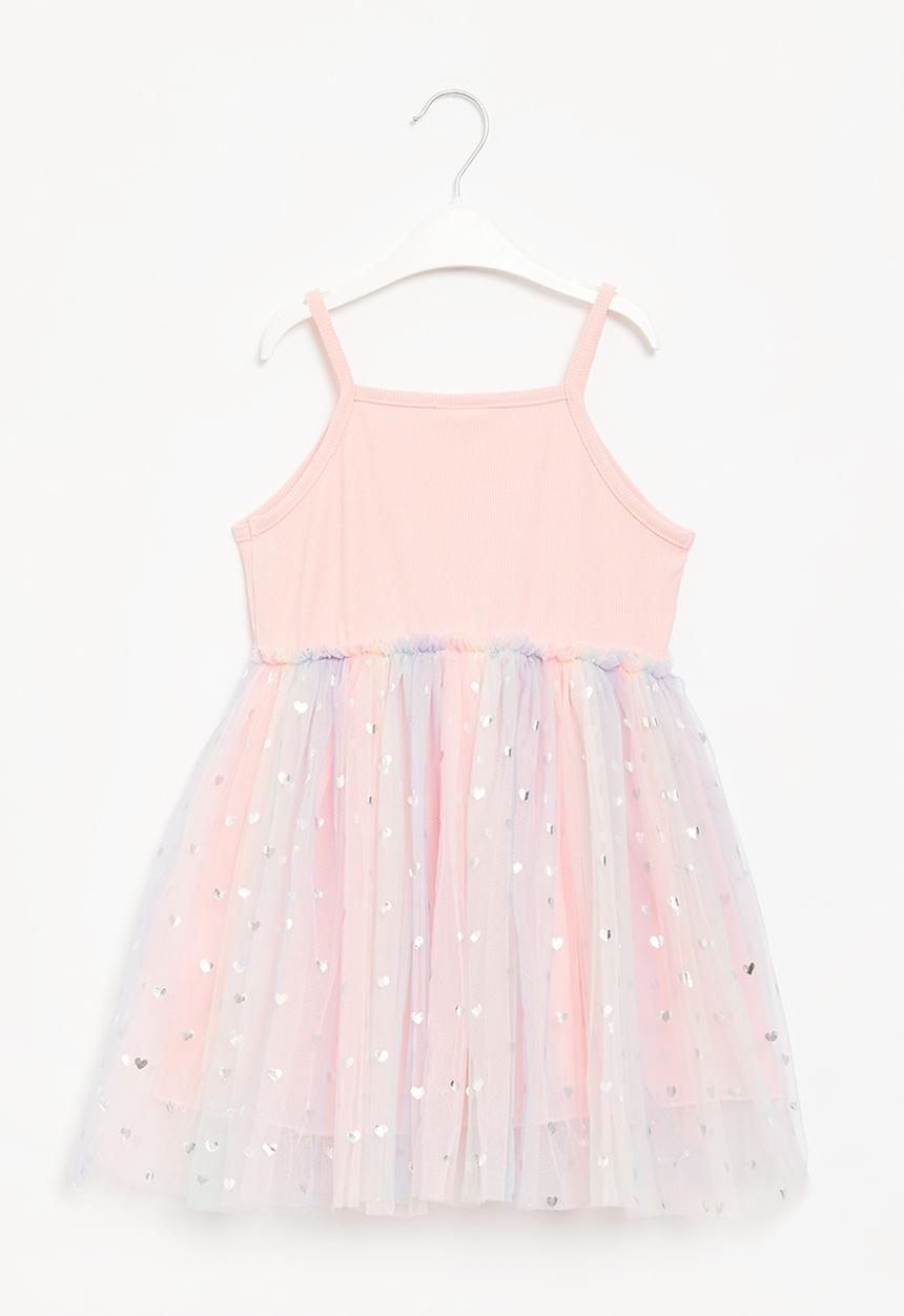 Pop Candy - Girls combo fabric dress - pink