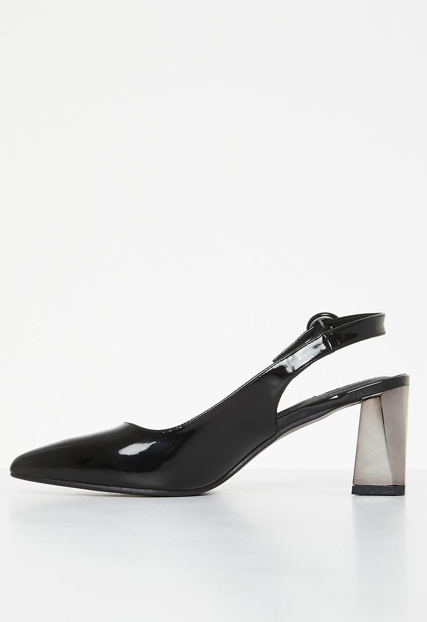 Plum - Dee slingback court heel - black
