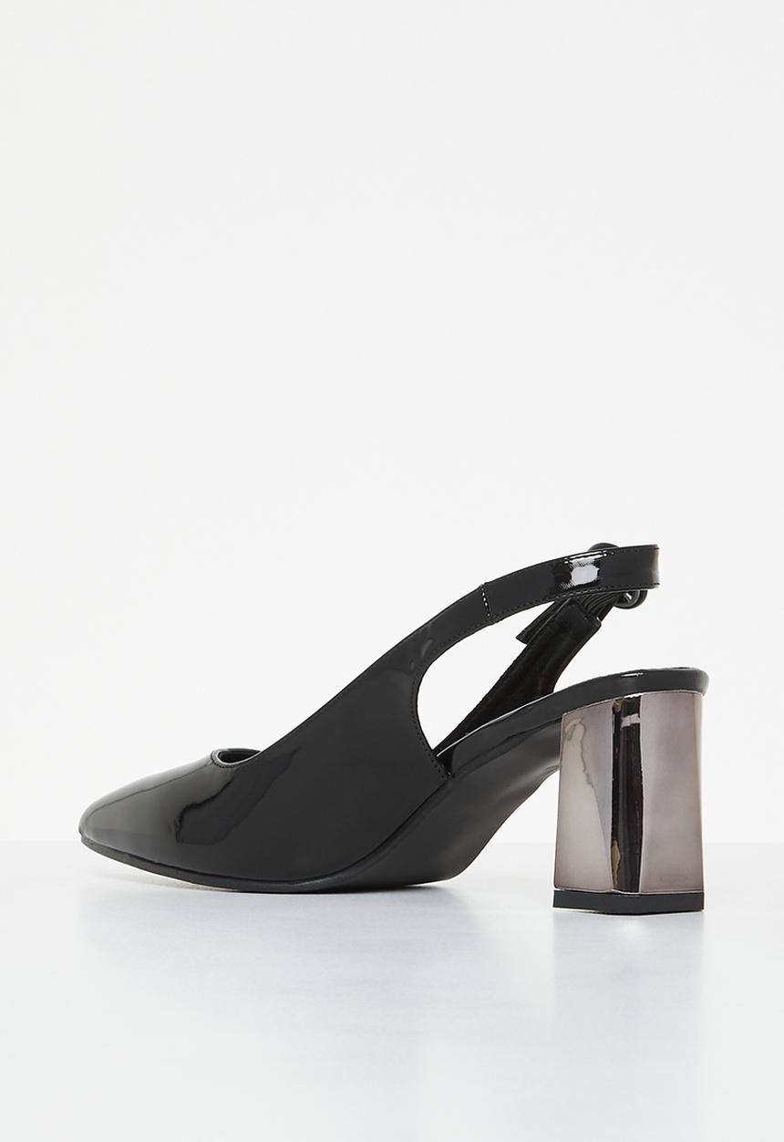 Plum - Dee slingback court heel - black