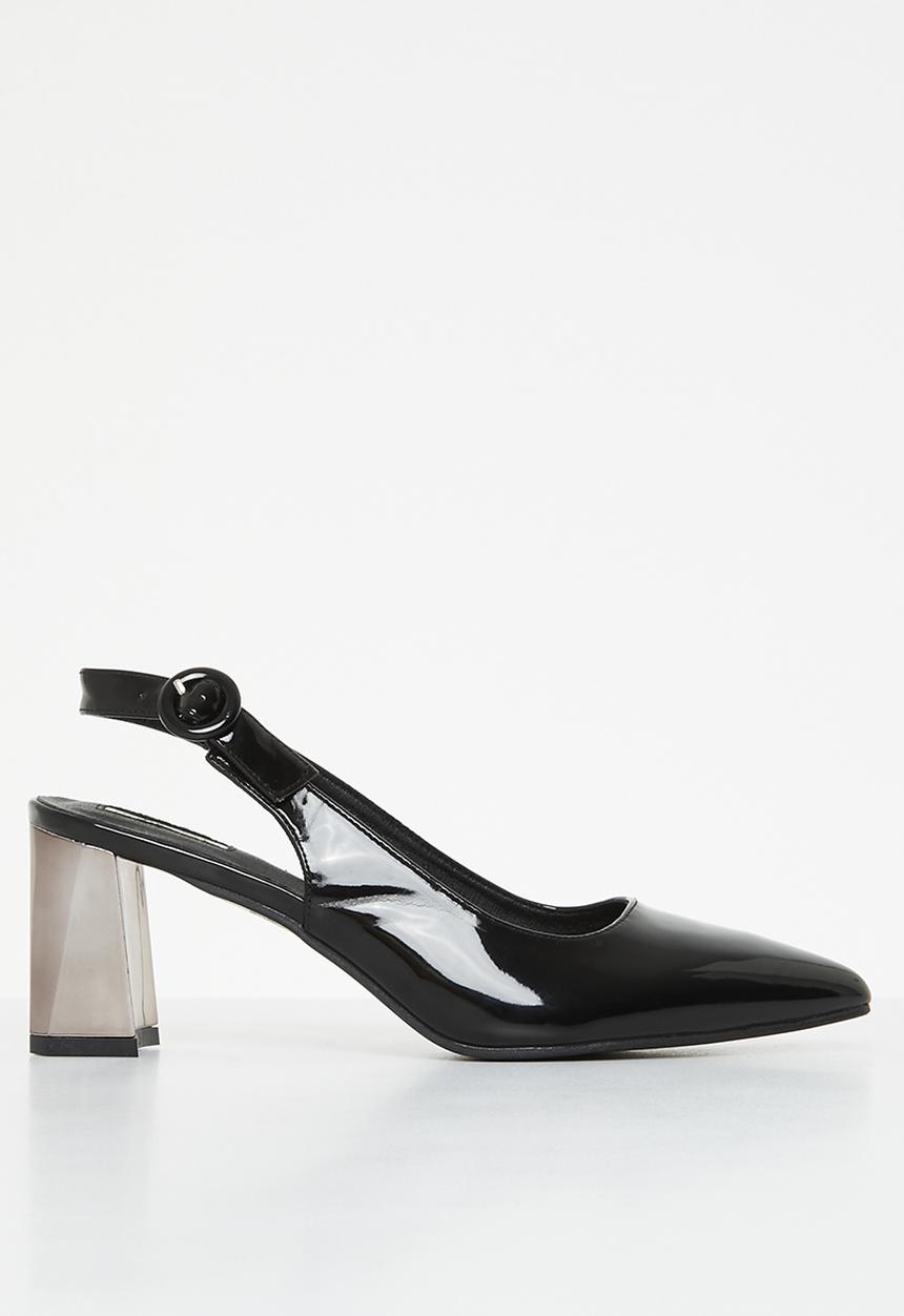 Plum - Dee slingback court heel - black