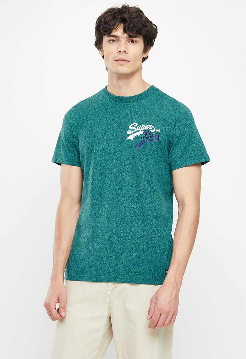 Superdry. - Vintage vl interest tee - teal gravel grit