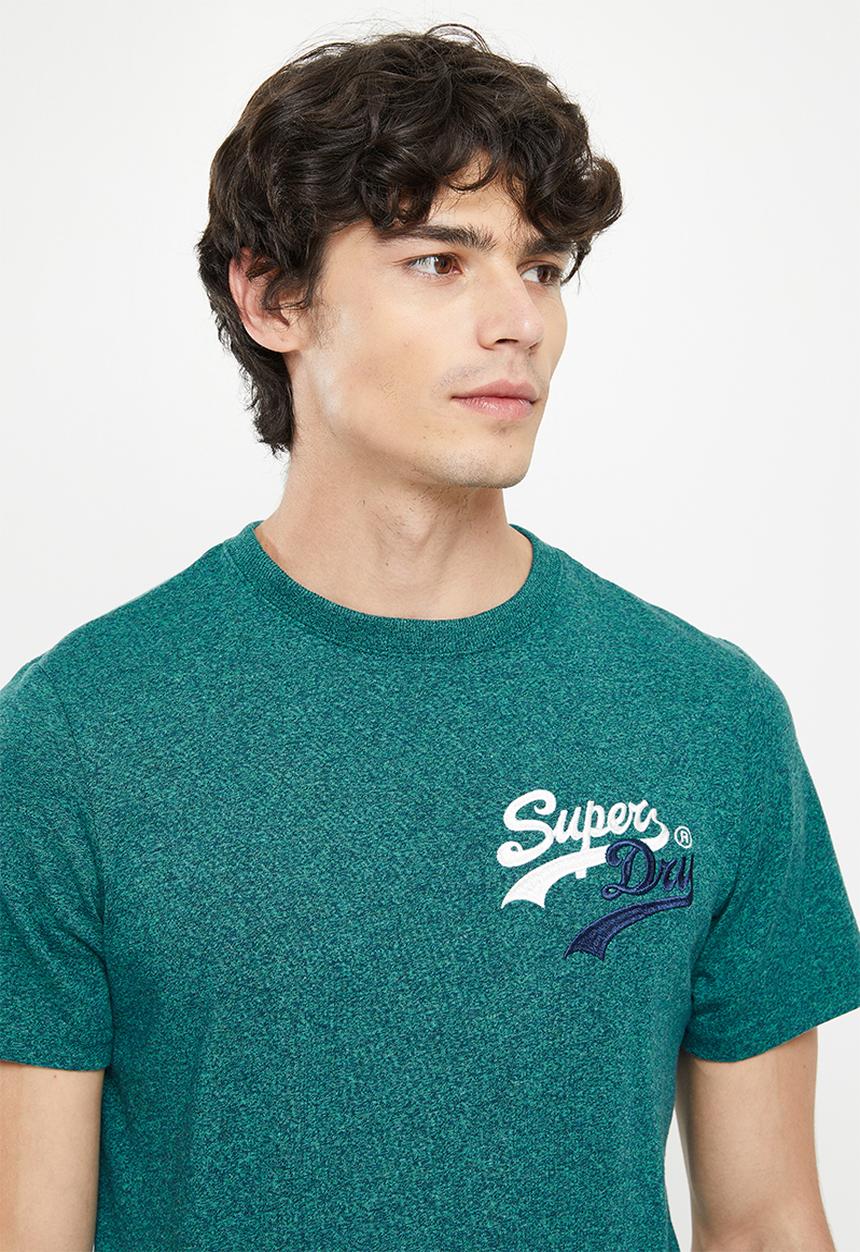 Superdry. - Vintage vl interest tee - teal gravel grit