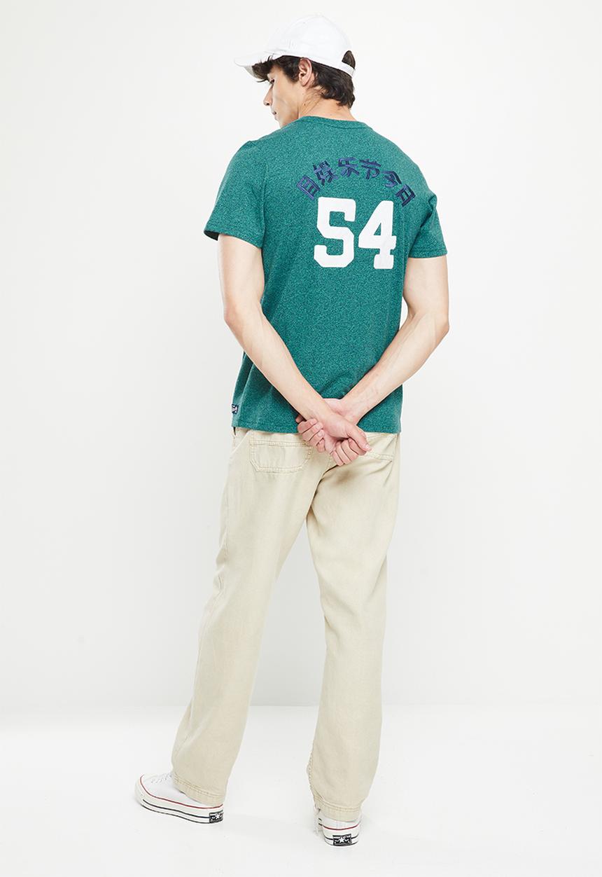 Superdry. - Vintage vl interest tee - teal gravel grit