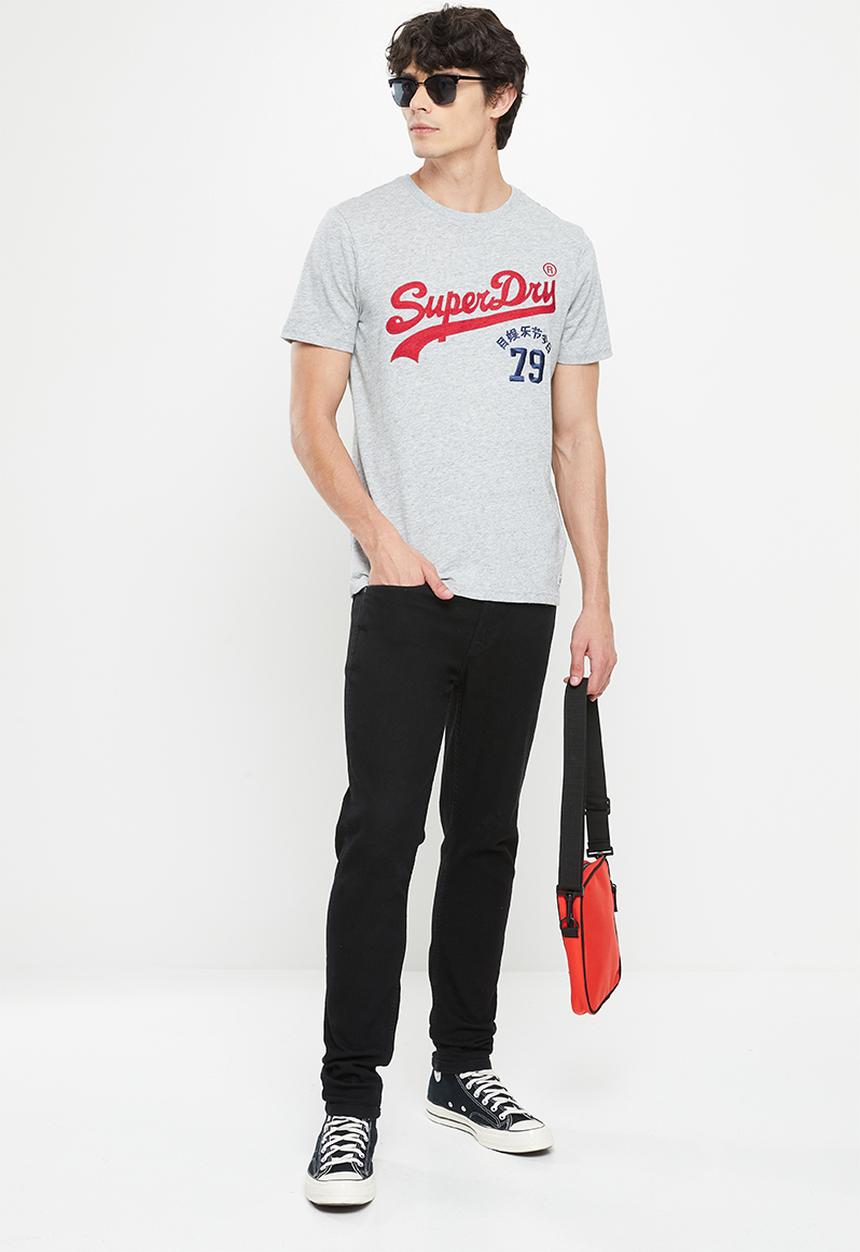 Superdry. - Vintage vl interest tee - athletic grey marl