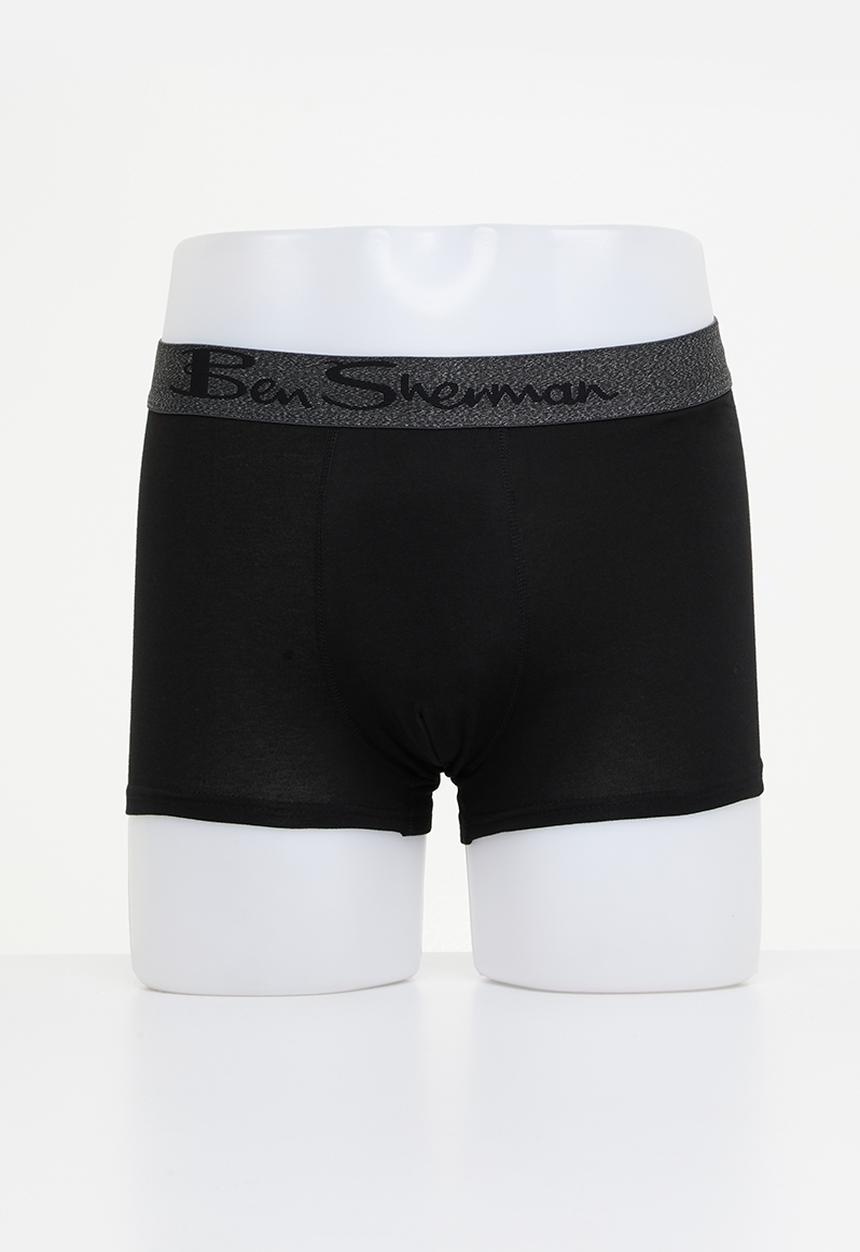 Ben Sherman - Easton 3 pack trunks - charcoal & black 