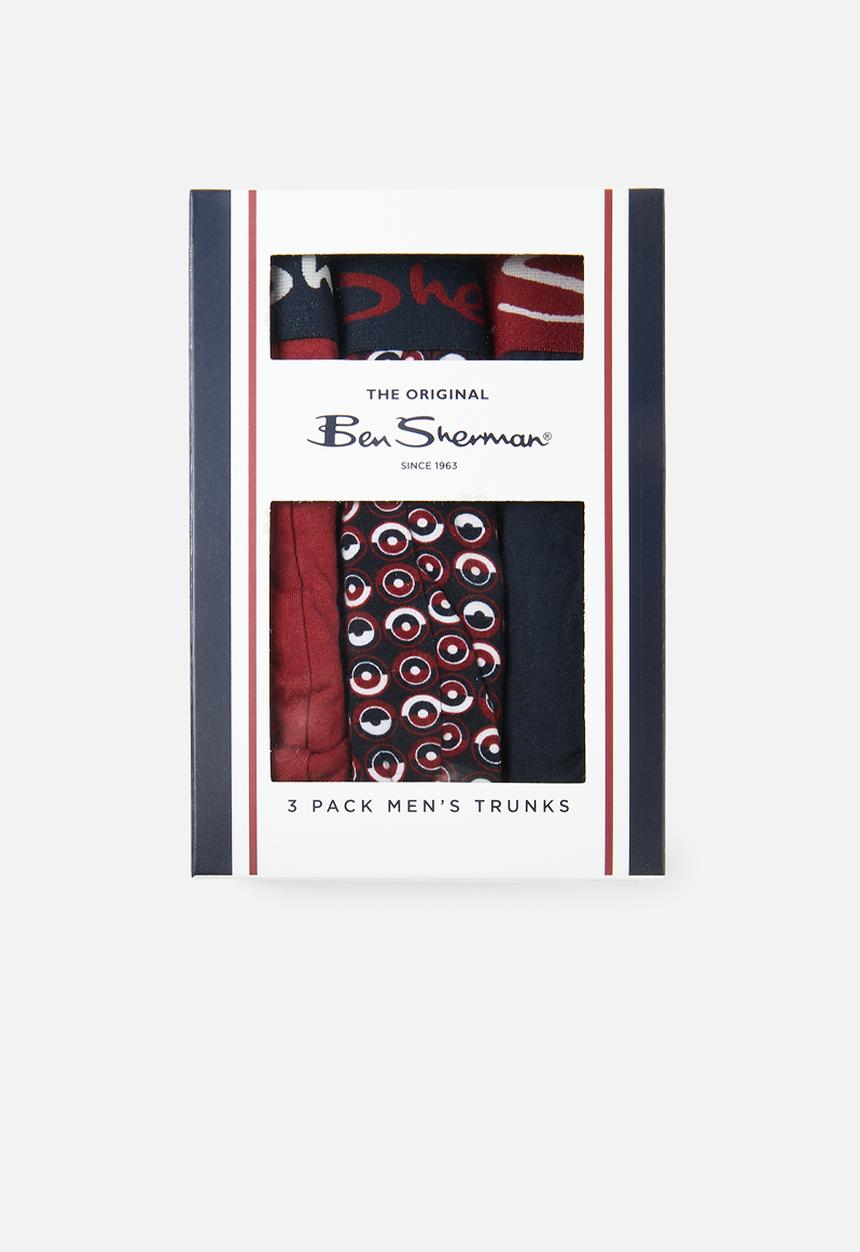 Ben Sherman - Coleman 3 pack trunks - red & navy