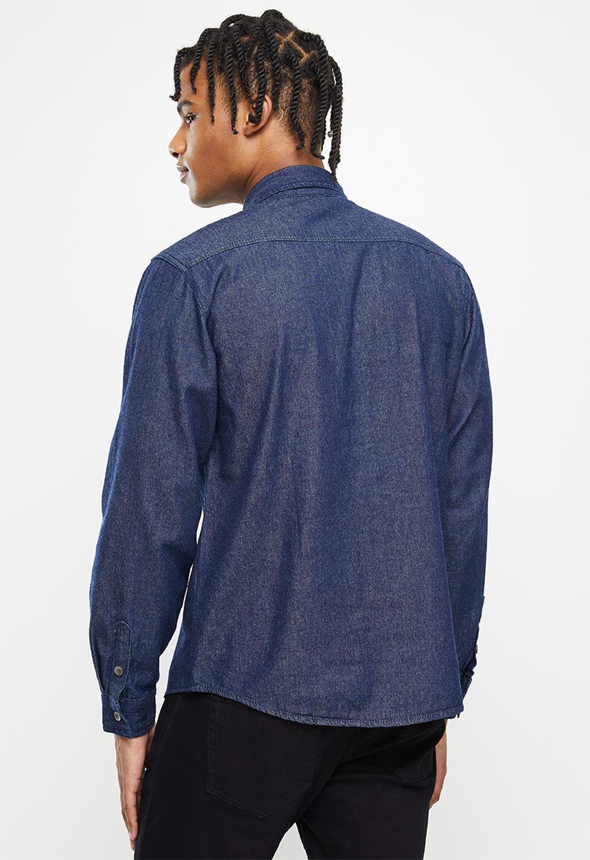 basicthread - Rinse wash denim shirt - dark blue
