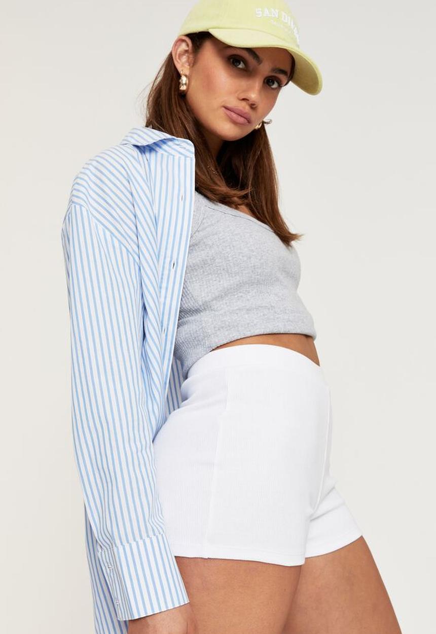 Supré  - Shayla rib bike short - white