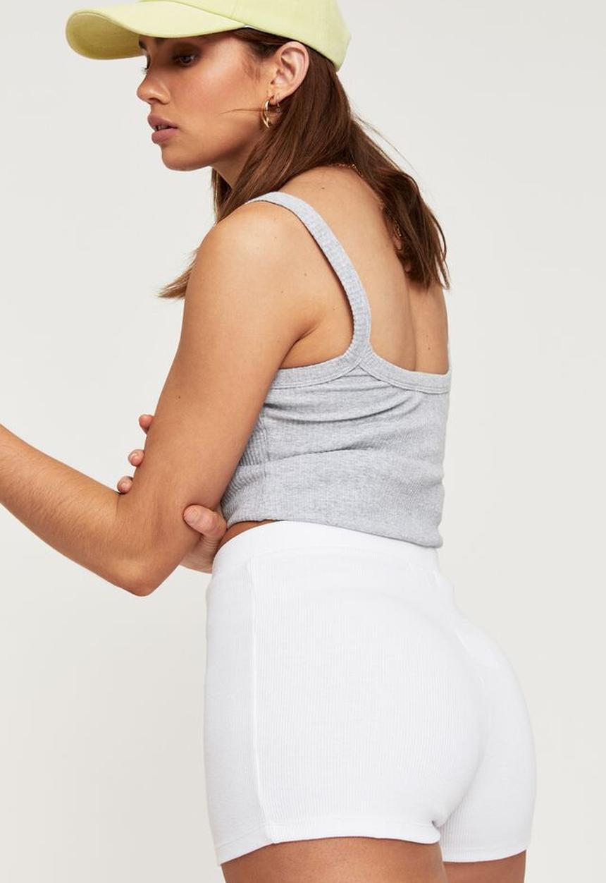 Supré  - Shayla rib bike short - white