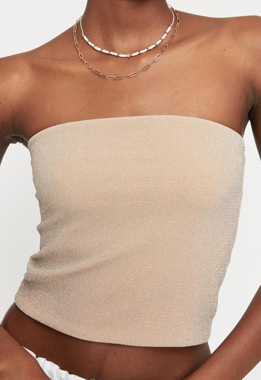 Supré  - Lacey tube top - champagne