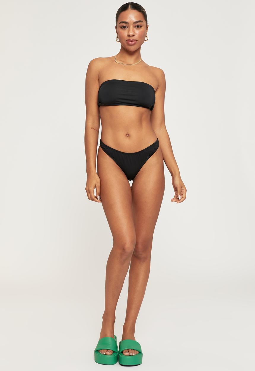 Supré  - Luxe gathered bikini bottom - black