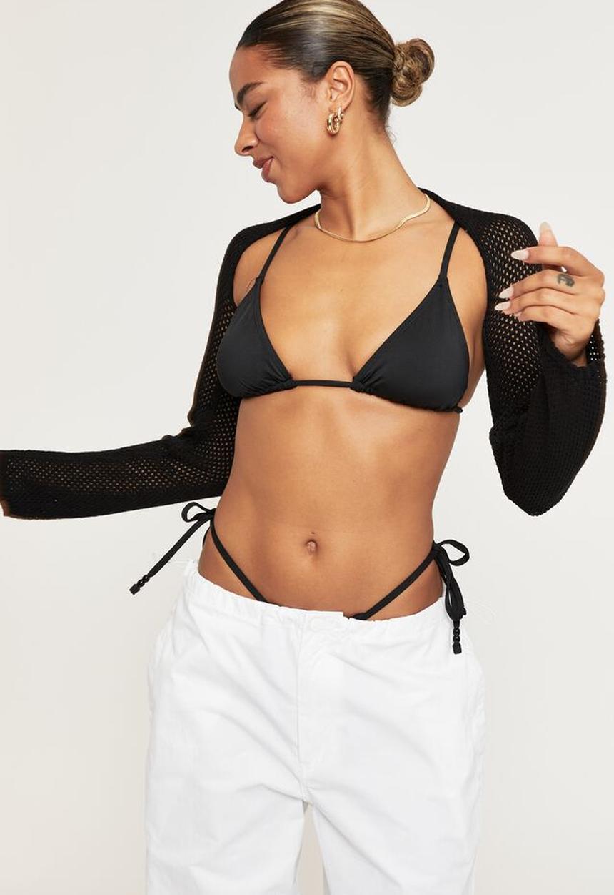 Supré  - Luxe tri slide bikini top - black