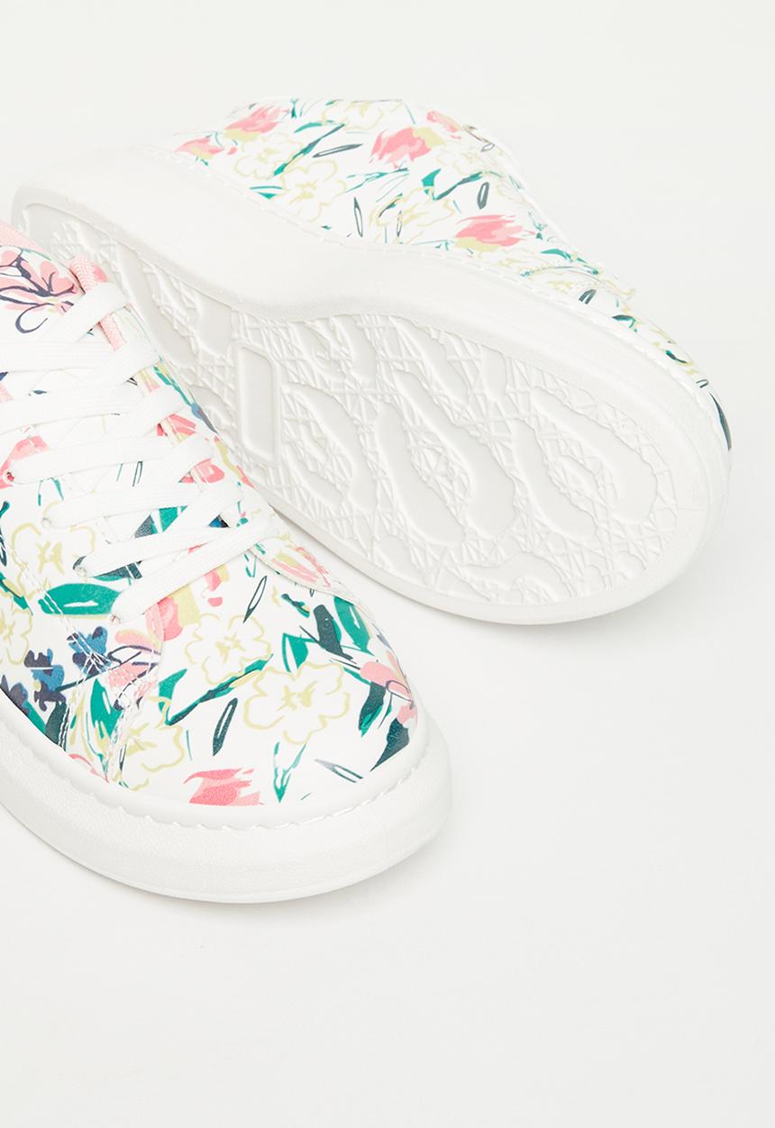 Tom Tom - Magnolia flatform sneaker - white floral