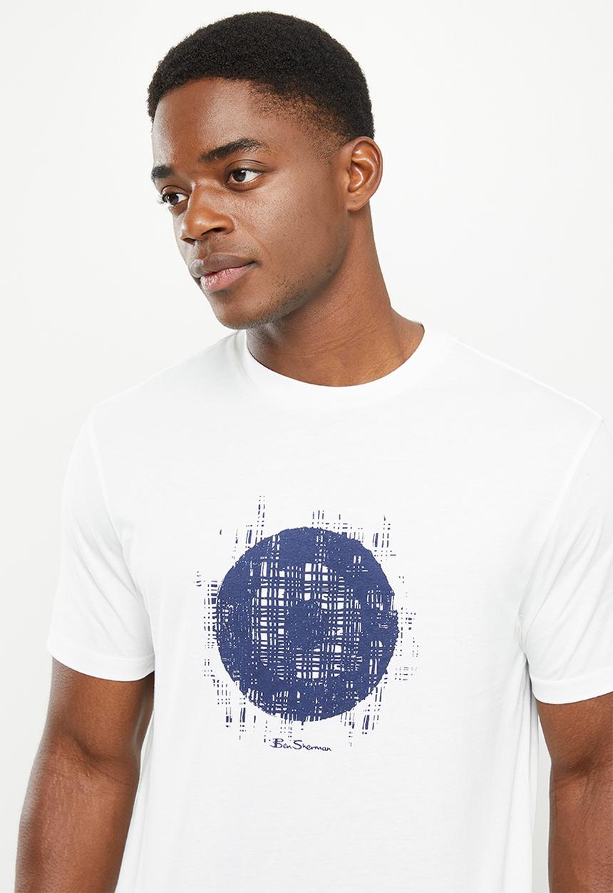 Ben Sherman - Painted chq target tee shirt - ivory
