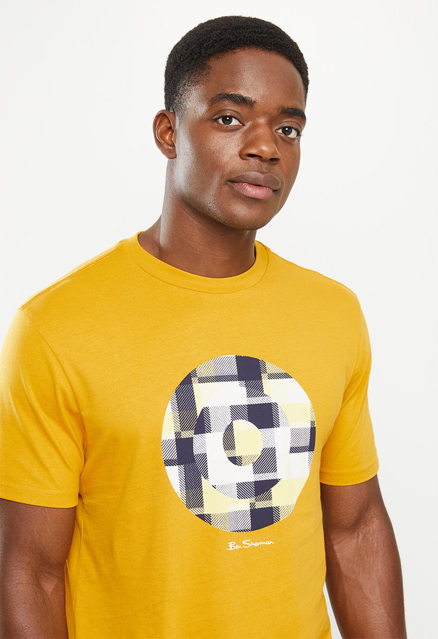 Ben Sherman - Fractured gingh target tee shirt - dijon