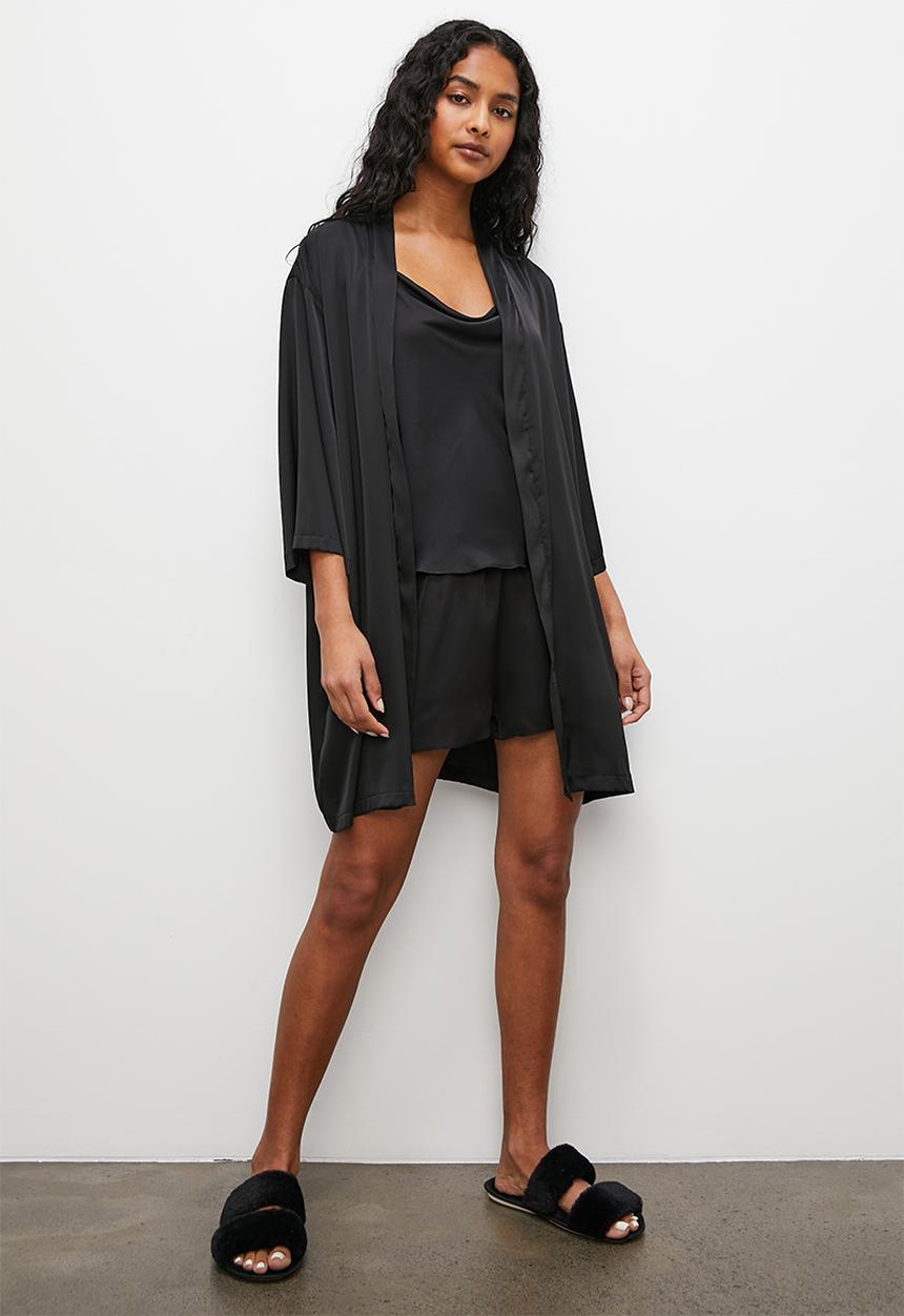 Superbalist - Satin robe - black