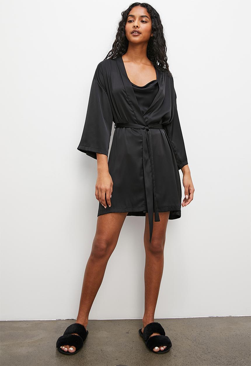 Superbalist - Satin robe - black