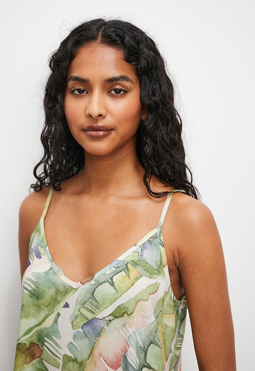Superbalist - Sleep cami & pants set - soft watercolour palm