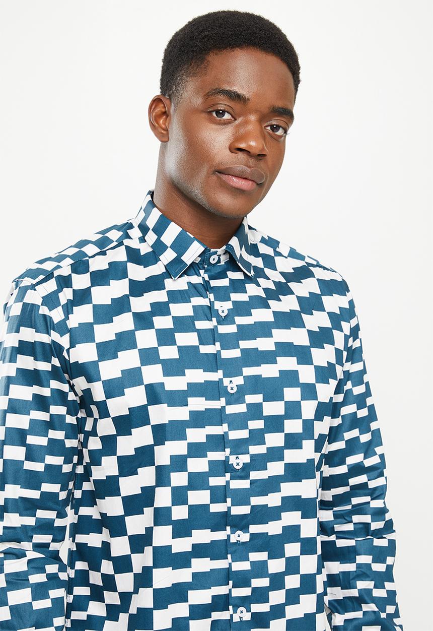 Ben Sherman - Large geo shirt 68073 - navy