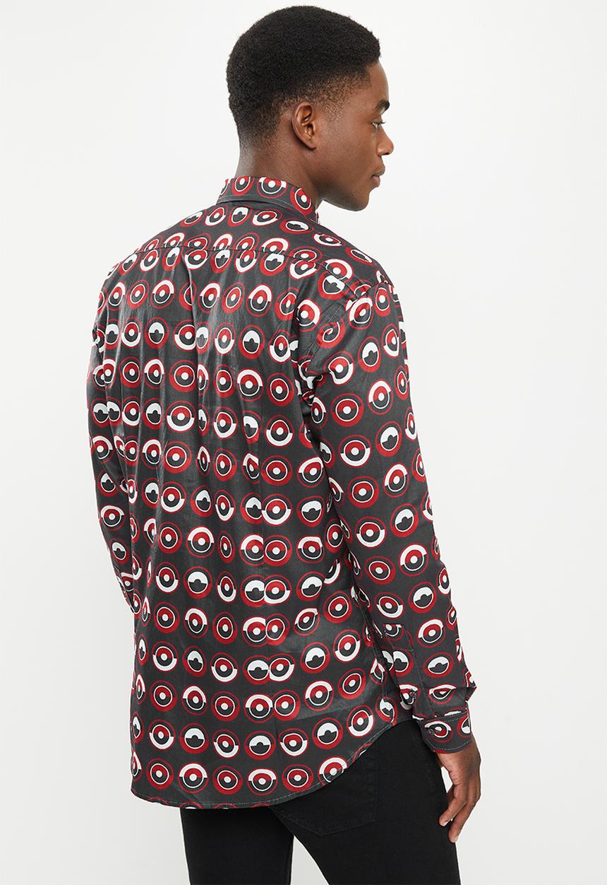 Ben Sherman - Target geo shirt 68074 - navy & red