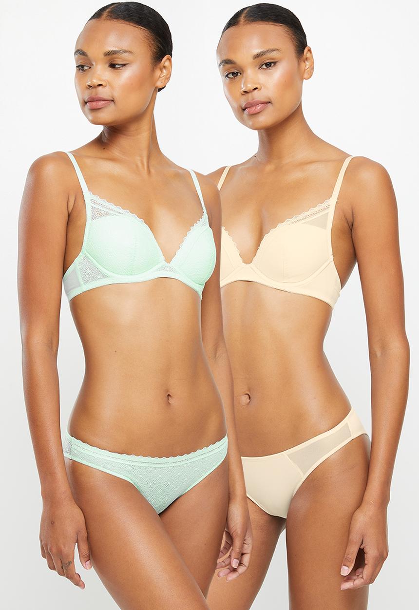 DORINA - Ronia 2 pack brazilian - green & beige