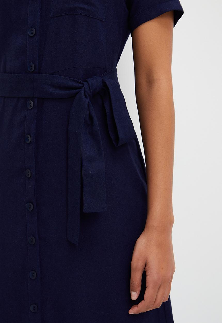 edit - Roll up sleeve shirt dress - ink