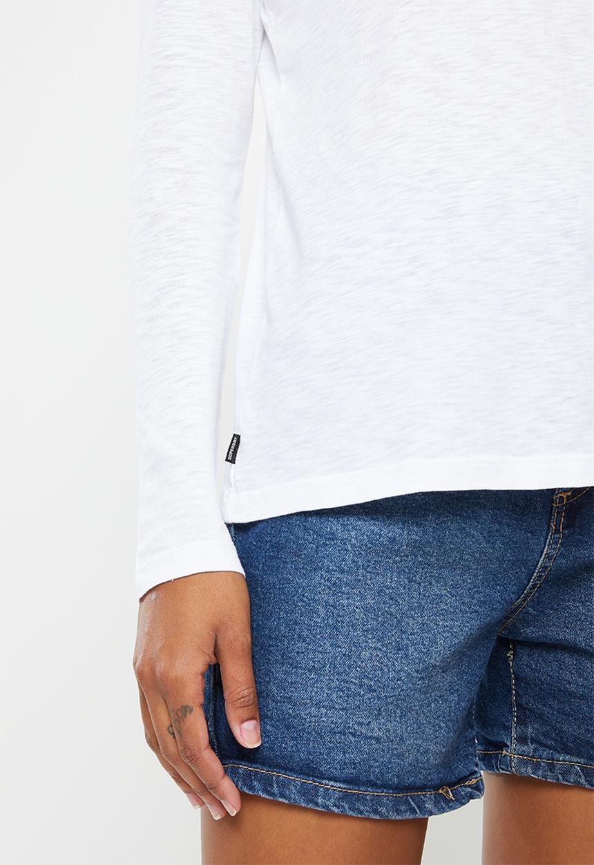 Superdry. - Studios long sleeve pocket v-neck top - optic