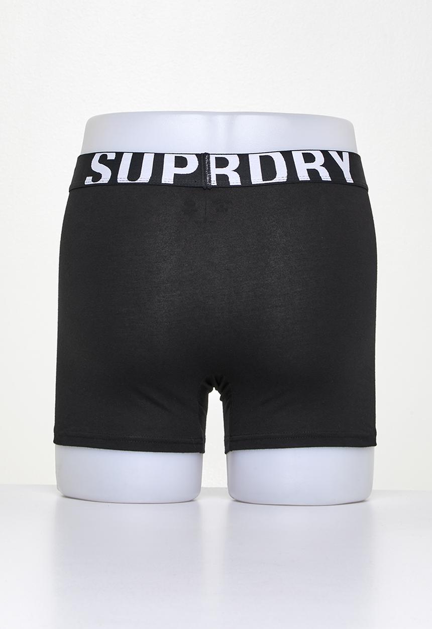 Superdry. - Boxer dual logo double pack - black